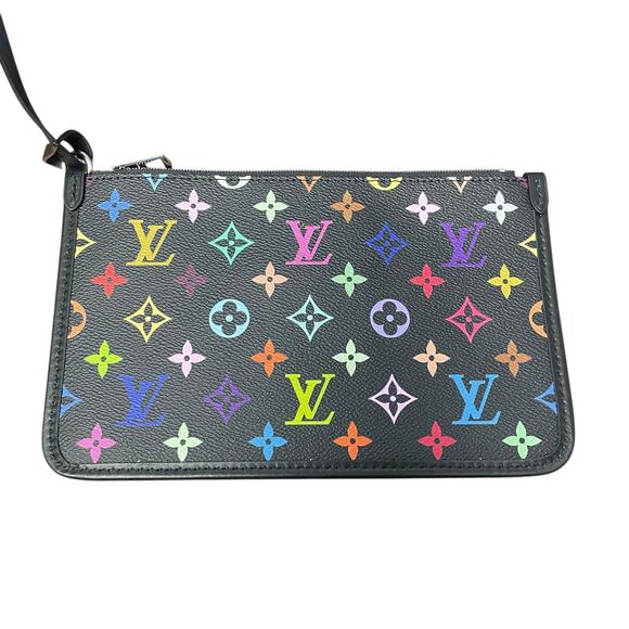 NWT Louis Vuitton x Murakami Carryall Vibe MM Noir Multicolor Handbag + Wristlet - Picture 12 of 16